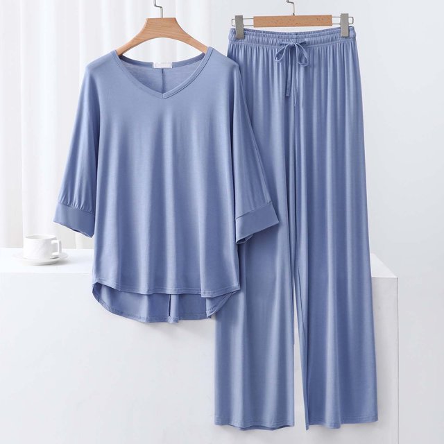 Weiqiqre Pyjamas pour Femmes Pyjamas Rafraîchissants Ensembles d'Été Assortis Manches Courtes Ensemble de Détente Femmes