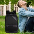 thumbnail image 4 of Large Capacity Laptop Backpack 16 Inch | Multi-Compartment Linen Travel Bag | USB Charging Port | Adjustable Padded Straps | Ventilated Back | Unisex Outdoor Hiking Work Pack | 44x30x18cm | 1 Pc, 4 of 9