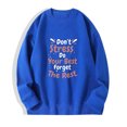thumbnail image 1 of 2023 Chandail de Mode pour Femmes Rabais de 50 % Liquidation Femme Mode Imprimé Col Rond Manches Longues Chandails Sans Capuche T-Shirt Hauts Amples Blouse, 1 of 2