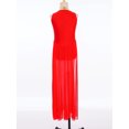 thumbnail image 4 of Moggemol Robe de Danse Sans Manches pour Filles Robe de Danse Contemporaine Fendue Longue Jupe Rouge 12, 4 of 7