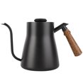 thumbnail image 2 of Bouilloire café, Gouttière anti-corrosion en acier inoxydable MAGT 850ml en acier inoxydable avec manche en bois pour la cuisine à domicile(With thermometer), 2 of 8