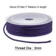 thumbnail image 2 of Unique Bargains 2 Packs Twisted Nylon Twine Thread Beading Cord 3mm 7M/23 Feet Extra Strong Braided Nylon String, Dark Purple, 2 of 6