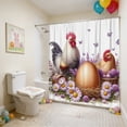 thumbnail image 4 of CaiYueKe Rideau de Douche de Pâques Imperméable en Polyester avec 12 Crochets - Ensemble de Linge de Salle de Bain Style Hôtel, Tissu Résistant à l'Eau Durable Installation Facile Sans Perçage Déco de Salle de Bain, 4 of 7