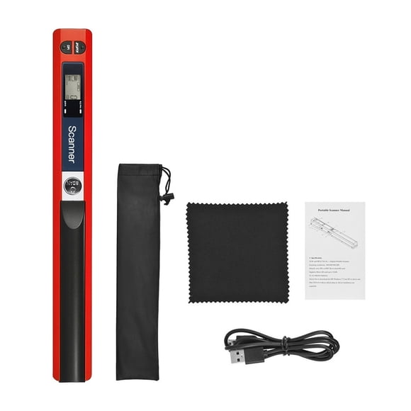 Portable Handheld Wand Wireless Scanner, A4 Size 900DPI JPG/PDF Formate LCD Screen Type-C Interface With Protecting Bag ,Compatibility