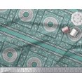 thumbnail image 3 of Soimoi Poly Georgette Fabric Leaves & Floral Block Print Fabric by The Yard 42 Inch Wide, 3 of 3