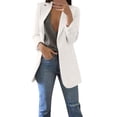 thumbnail image 2 of QIPOPIQ Femmes 2025 Mode Printemps Col à Revers Boutons Vestes Blazer pour Femmes Tenue de Bureau Décontractée Liquidation, 2 of 7