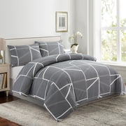 Marina Decoration Ultra Soft Silky Zipper Rich Printed Rayon from Bamboo All Season Duvet Cover Set with Pillowcases, Modern Fantasy Geometric Pattern