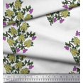 thumbnail image 2 of Soimoi Crepe Silk Fabric Leaves & Floral Block Decor Fabric Printed Yard 42 Inch Wide, 2 of 3