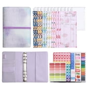 A6 Gradient Binding Macaron Binder Ledger Notebook Leather Binder Cash Budget Book