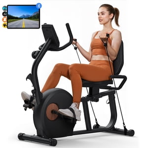 MERACH Vélo d'entraînement, vélo de vélo en intérieur pour la maison avec Bluetooth intelligent et connexion exclusive à l'application, LCD, Poignée de fréquence cardiaque