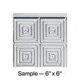 thumbnail image 1 of Fasade Miniquattro Vinyl Backsplash Panel Sample 6x6 Inch Brushed Aluminum Finish, 1 of 5