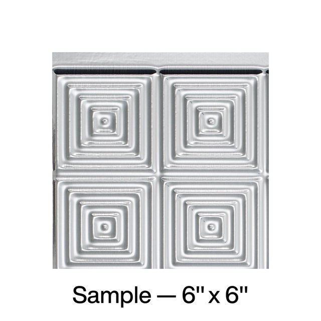 Fasade Miniquattro Vinyl Backsplash Panel Sample 6x6 Inch Brushed Aluminum Finish
