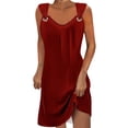 thumbnail image 1 of Erwazi Robes d'Été Décontractées pour Femmes, Robes de Plage d'Été, Robe Midi Sans Manches, Robe Bohème de Vacances, Robe Débardeur, 1 of 5