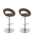 thumbnail image 1 of CorLiving Round Open Back Adjustable Fabric Barstool, set of 2, 1 of 9