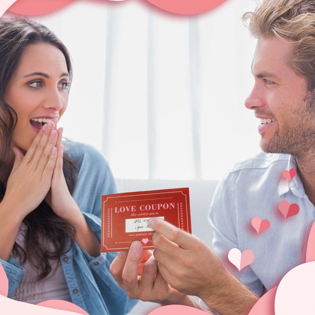 20 PCS Scratch Off Valentine's Day Greeting Cards Coupons Notes Scratch Off Wedding Anniversary Greeting Cards DIY Romantic Husband