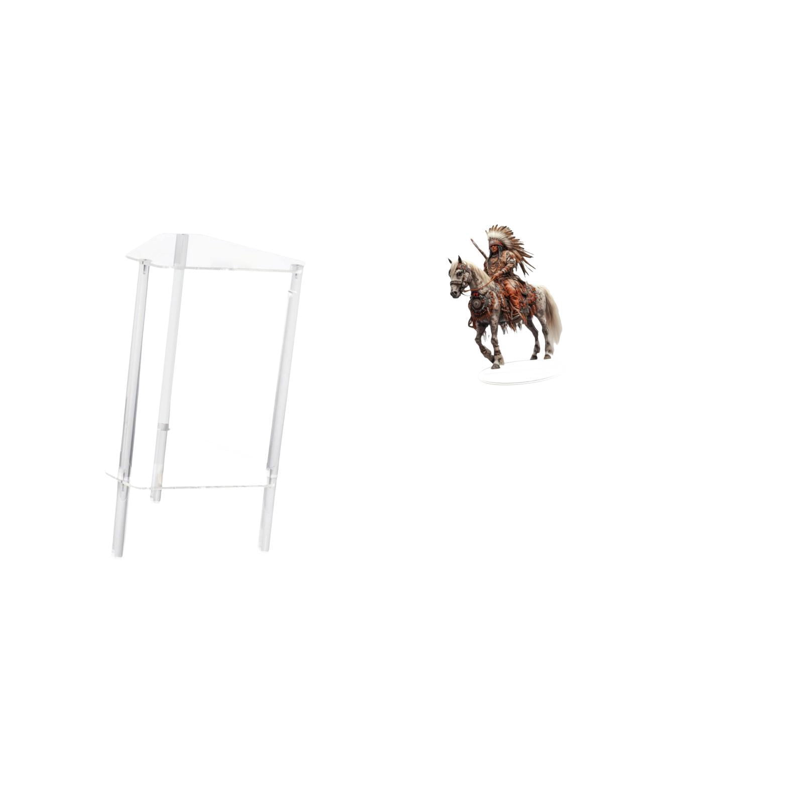 Siruishop Minimalist Clear Acrylic Side Table NightStand Modern Bedside Cabinet End Table for Living Room Home Office Bedroom Knight Ornament Table Centerpiece 2D Collection Home Decoration