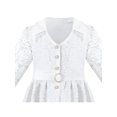 thumbnail image 4 of Robe Fille Dentelle Blanche Florale Perle Princesse Mariage Formelle Fête Soirée 7 Ans, 4 of 6