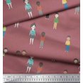 thumbnail image 3 of Soimoi Brown Rayon Fabric Human Group Decor Fabric Printed Yard 42 Inch Wide, 3 of 3