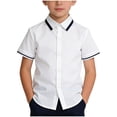 thumbnail image 1 of StSilkitty Boys Girls Short Sleeve Button down Shirts Summer Casual Collared Blouses Lightweight Breathable Tops, 1 of 6