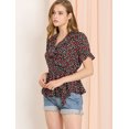 thumbnail image 4 of INSPIRE CHIC Women's Sweet Fruit Crossover V Neck Short Sleeves Ruffle Wrap Blouse, 4 of 4