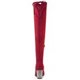 thumbnail image 4 of Unique Bargains Women's Chunky Heels Rhinestone Over the Knee High Boots Red (Size 8), 4 of 8