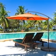 thumbnail image 4 of Costway  10 FT Patio Offset Umbrella w/8 Ribs Cross Base Tilt Orange, 4 of 10