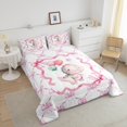 thumbnail image 4 of Erosebridal Cute Dinosaur Bedding Full Comforter Set, Pink Bowknot Down Comforter, Balloon Star Decor, Reversible, 4 of 7