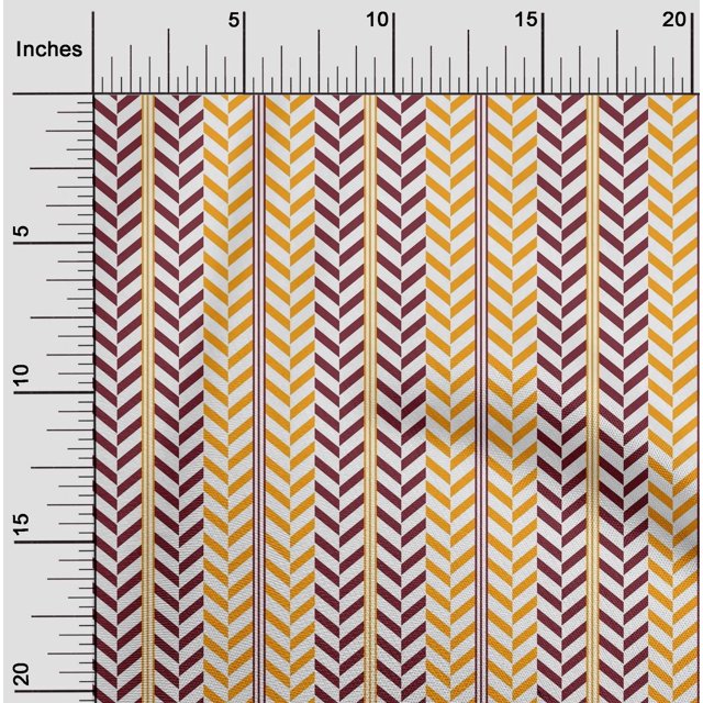 oneOone Tissu Popeline de Coton Rayé & Tissu Imprimé Géométrique Chevrons par la Cour 42 Pouces de Large