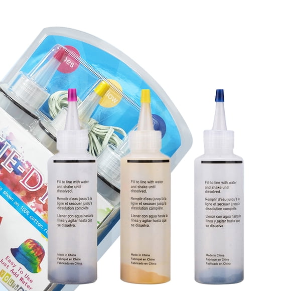 Amdohai 3 Colors Tie Dye Kit DIY Fabric Textile Dye Set 3 Bottles Dye with Table Cover Apron Rubber Bands Gloves for Home School Outdoor Art Activities Party Supplies