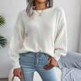 thumbnail image 4 of zanvin Chandails des Fêtes pour Femmes Mode Décontractée Coloré Manches Longues Épaules Dénudées Chandail en Tricot Col Rond Chandail Cadeaux, 4 of 6