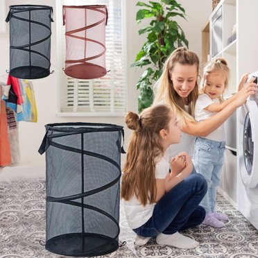 mtvxesu Hamper, Convenient Laundry with Foldable Mesh Basket Wide Opening and Side Pockets - Breathable Sturdy Foldable and Space Saving Clothing and Storage Design Mesh Laundry Hamper Discount