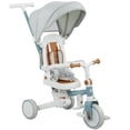 thumbnail image 1 of Qaba 7 in 1 Toddler Tricycle with Adjustable Parent Handlebar, Blue, 1 of 10