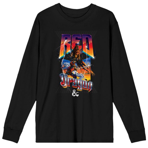 Dungeons & Dragons Chemise Noire à Manches Longues pour Homme Red Dragon - TTG