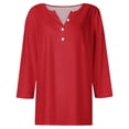 thumbnail image 4 of RXIRUCGD Hauts à Boutons Décontractés Unis pour Femmes, Rouge Melon D\'eau, Taille : 2TG, 4 of 5