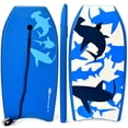thumbnail image 1 of Goplus 41'' Lightweight Super Bodyboard Surfing W/Leash EPS Core Boarding Blue Shark, 1 of 9