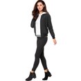 thumbnail image 4 of INSPIRE CHIC Vestes Matelassées pour Femmes Col Montant Fermeture Éclair Manches Raglan Blouson Bomber, 4 of 6
