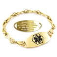 thumbnail image 1 of MedicEngraved Yellow Gold Stainless Steel Custom Medical Alert Bracelet - 6mm Infinity Link, 1 of 7