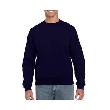 Gildan Chandail Molletonné à Col Ras du Cou pour Homme en Mélange Épais - Grand - Bleu Marine
