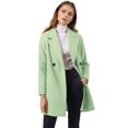 thumbnail image 1 of INSPIRE CHIC Women's Double Breasted Lapel Raglan Long Sleeve Mid Length Overcoat, 1 of 7