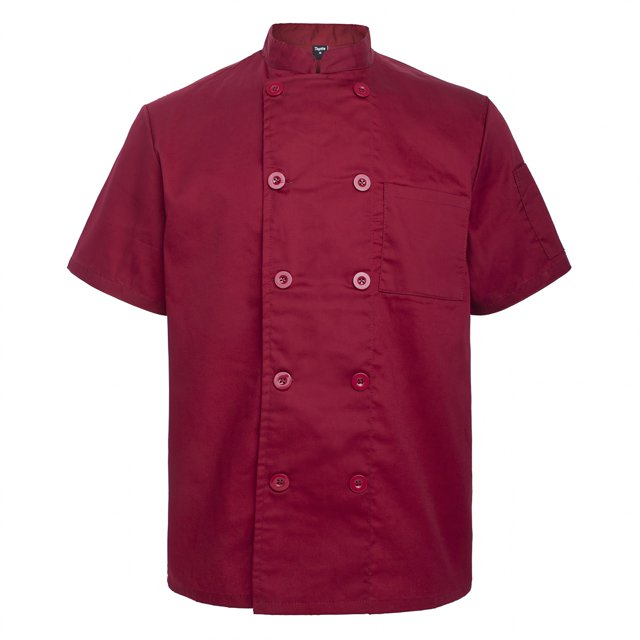TOPTIE Veste de Chef Unisexe à Manches Courtes, Rouge