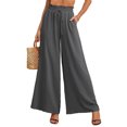 thumbnail image 1 of Showmall Women's Wide Leg Palazzo Pants, High Waist Drawstring, Gray, XL, 1 of 8