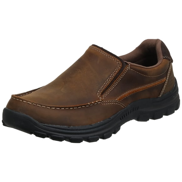 Skechers Men's Braver Rayland Slip-On Loafer,Dark Brown Leather,9 2E US