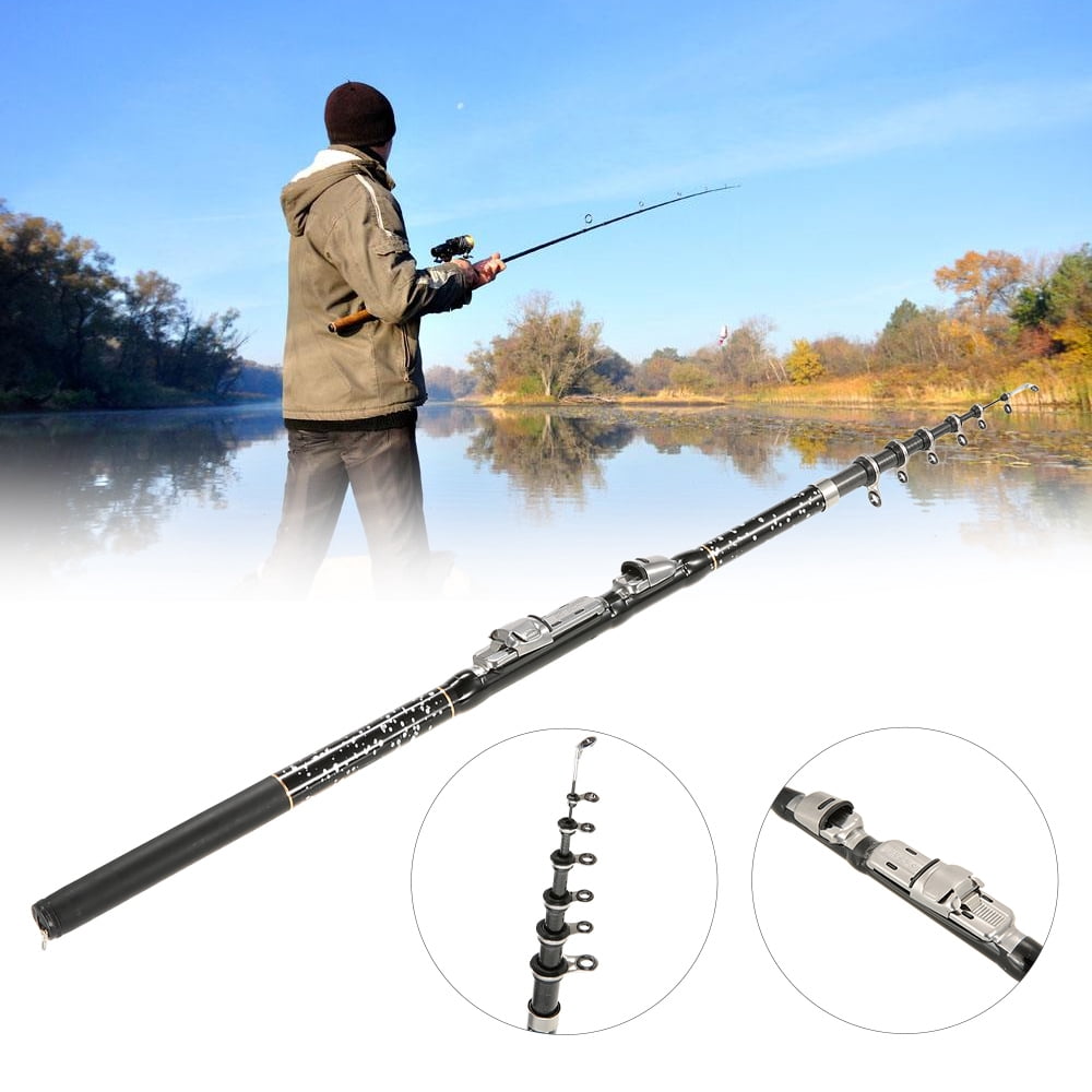 Amdohai 1.8m / 2.1m / 2.4m / 2.7m / 3.0m / 3.6m Portable Telescopic Fishing Rod Carbon Fiber Ultra Light Retractable Fishing Rod Pole Carp Fishin