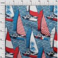 thumbnail image 3 of oneOone Polyester Spandex Teal Blue Fabric Nautical Craft Projects Decor Fabric Printed By The Yard 56 Inch Wide, 3 of 5
