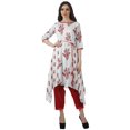 thumbnail image 1 of Moomaya Printed Traditional Clothing Womens Asymmetric Kurti Kurta With Pant Set, 1 of 6