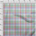 thumbnail image 3 of oneOone Viscose Chiffon Medium Blue Fabric Check Brush Stroke Fabric For Sewing Printed Craft Fabric By The Yard 42 Inch Wide, 3 of 4
