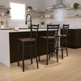 thumbnail image 2 of Bowery Hill Contemporary 29" Ladder Back Bar Stool in Mahogany, 2 of 9