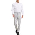 thumbnail image 2 of INSPIRE CHIC Work Pants for Men Plaid Business Formal Prom Checked Trousers 34 Blue Pink, 2 of 7