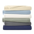 thumbnail image 4 of Vellux 1B07165 Soft 240 GSM Micro Fleece Plush Lightweight Blanket Easy Care Machine Washable Pet Friendly Solid Bed Sofa Blankets, Full Queen, Blue, 4 of 6