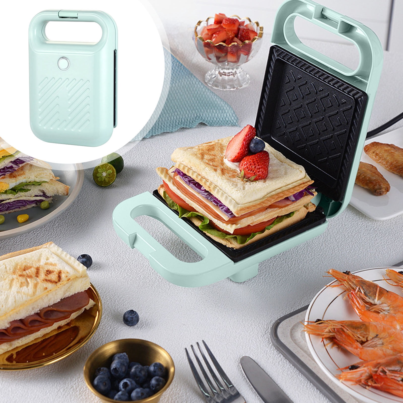 PEONAVET Metal Sandwich Breakfast Machine Sandwich Maker Home In Internet Light Breakfast Maker Sandwiches Electrical Cake Pan Spit Driver Bread Pressure Toasters